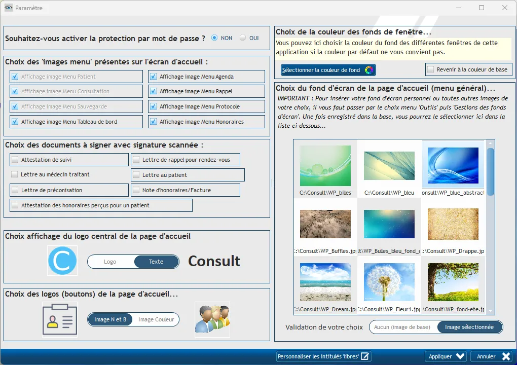 Fiche Paramètre