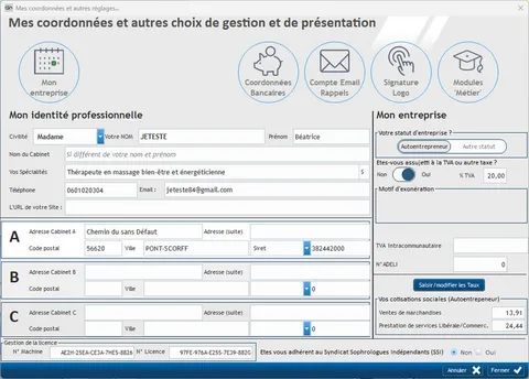 Fiche de paramétrage de Consult